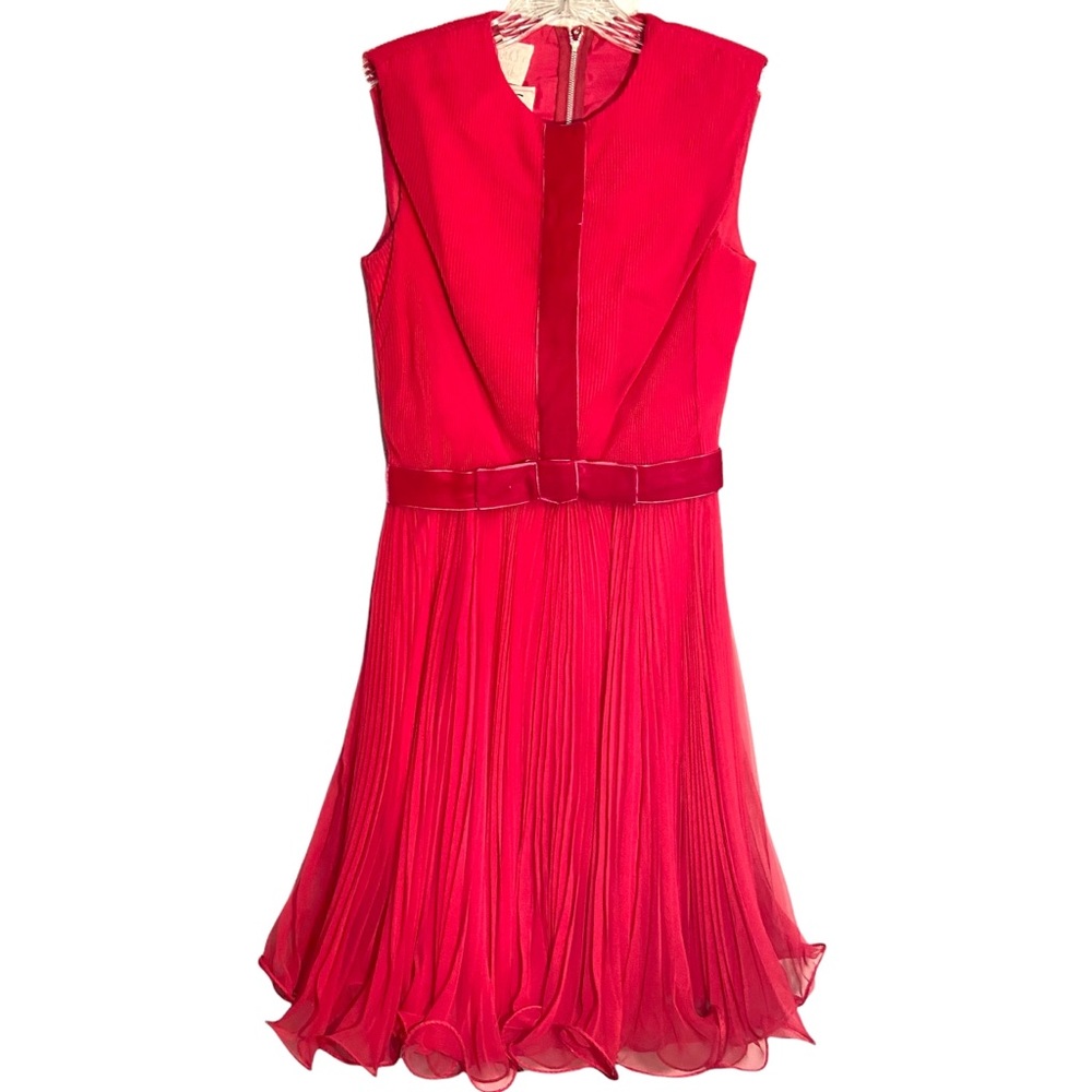 Vtg 1960’s Miss Elliette California Pink Pleated Chiffon Dress